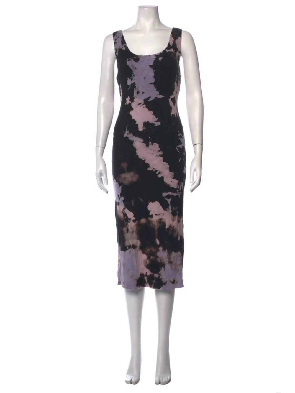 Cotton Citizen Tie-Dye Print Midi Length Dress - Purple and Black
